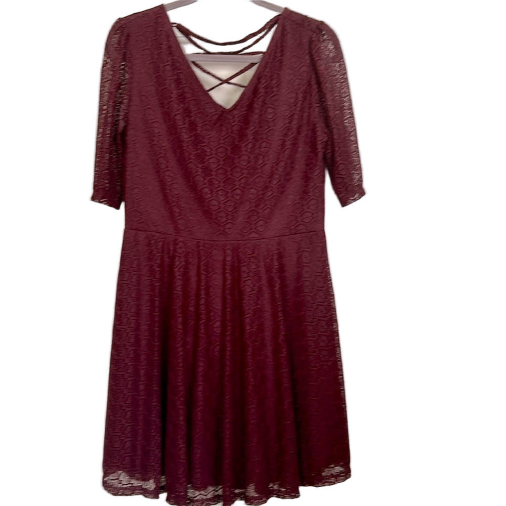 Burgundy Lace Dress Red Lace Dress Size XL Love, Fire Singer Songwriter